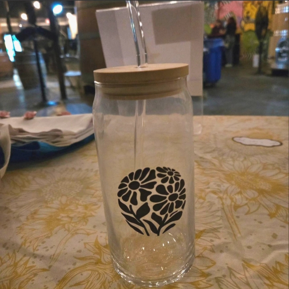 Gray and Black Decorative Container with Nature-Inspired Design